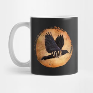 SOAR - crow/raven in flight Mug